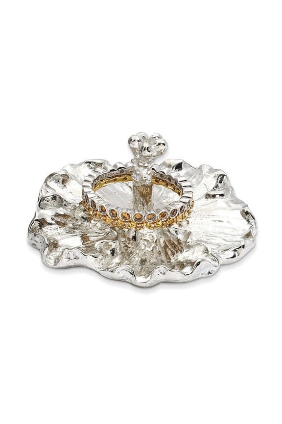 Handcrafted Tarnish-free Pewter Tiny Gardens Hibiscus Ring Holder QGM12044