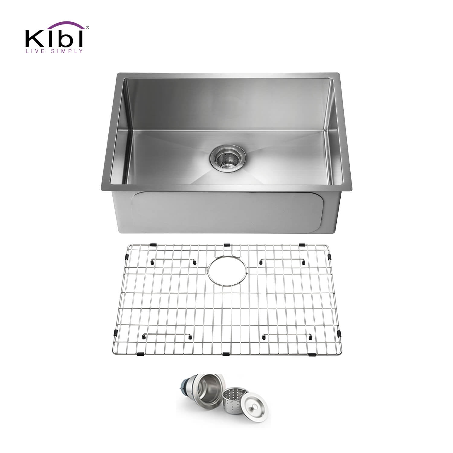 28'' Rectangular Undermount Single Bowl Stainless Steel Kitchen Sink