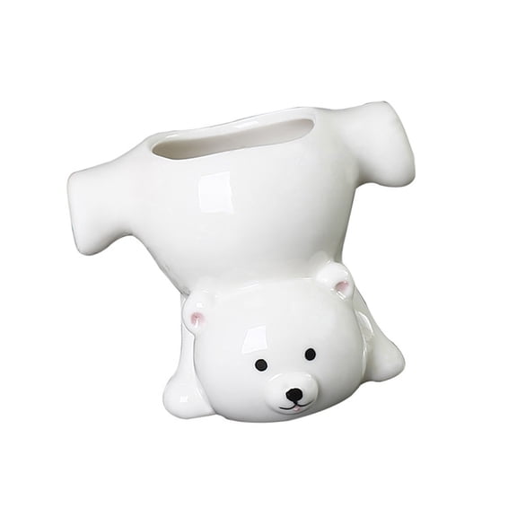 Handcrafted Upside-Down Bear Planter Pottery Indoor Plant Container For Modern Home Gardening