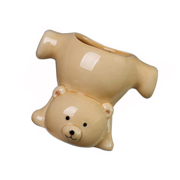 Handcrafted Upside-Down Bear Planter Pottery Indoor Plant Container For Modern Home Gardening