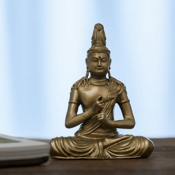Handcrafted Vairocana Buddha Statue Vintage Brass 2.64in Wisdom & Serenity Unique Gift for Meditation Space