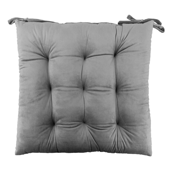 Handcrafted Velvet Chair Seat Pads Cushions Tufted with Ties - 16''x16'' | 3'' Thick