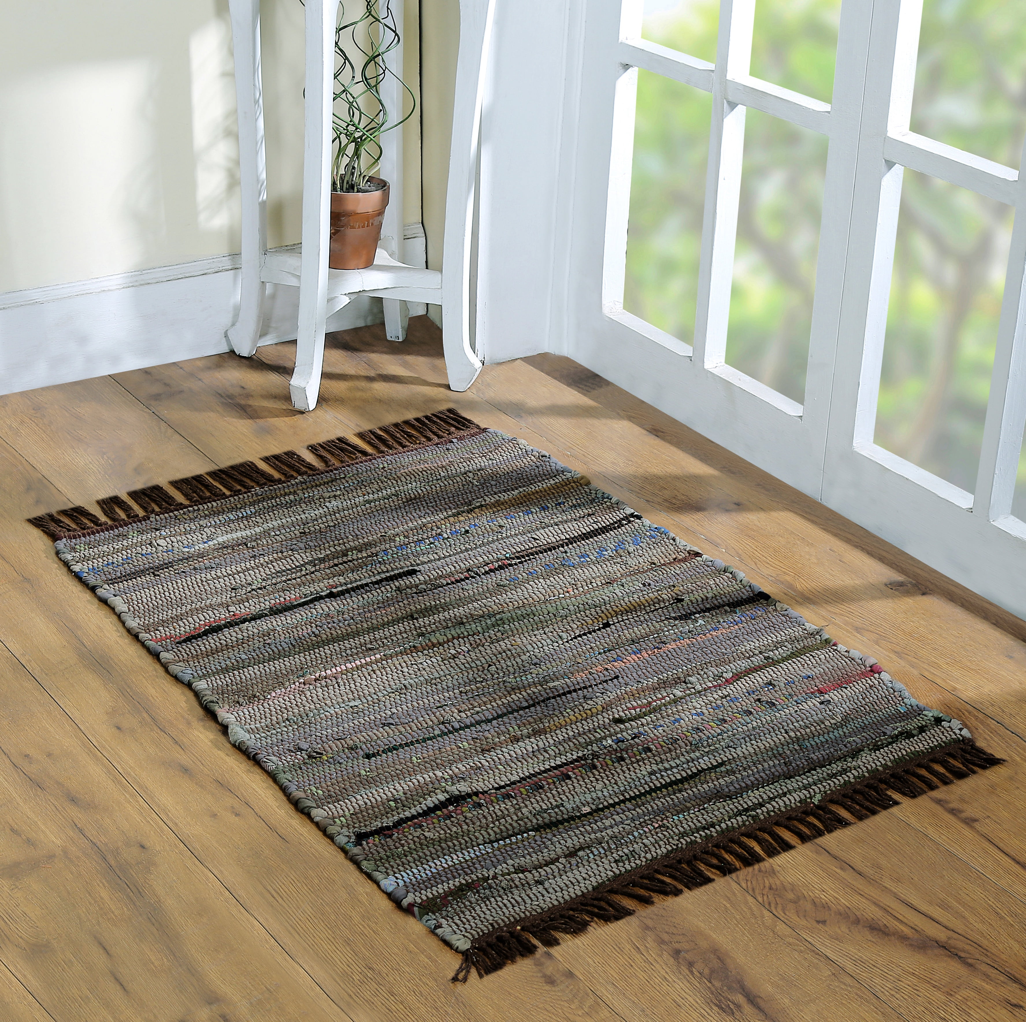 24x35 Rug Handcrafted Vibrant Cotton Rug 24x36