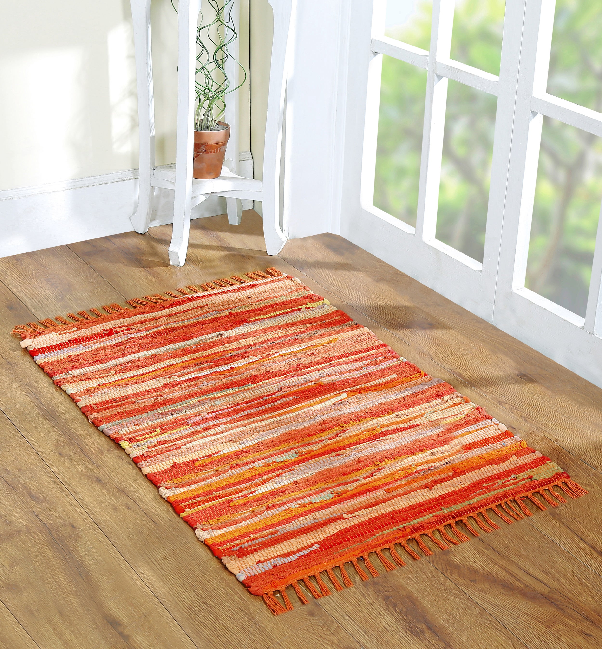 24x35 Rug Handcrafted Vibrant Cotton Rug 24x36