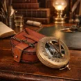 thumbnail image 1 of Handcrafted Vintage Brass Sundial Compass – Steampunk Pocket Sun Dial, Rustic Nautical Gift for Him or Eagle Scout, 1 of 12