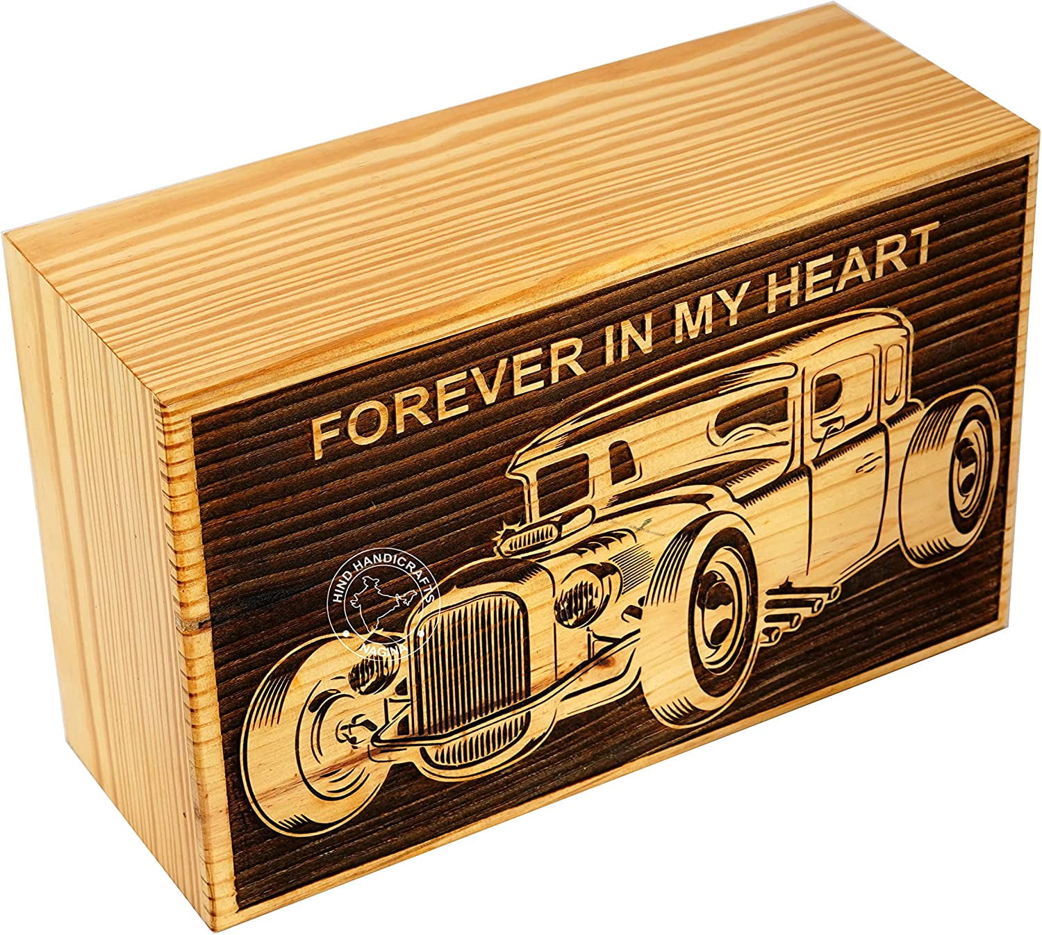 Handcrafted Vintage Car Wooden Cremation Urns for Human Ashes Adult