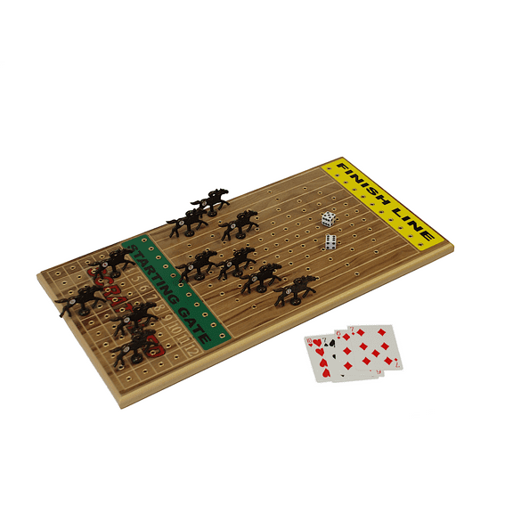 Handcrafted Walnut Horseracing Party Board Game from Across the Board