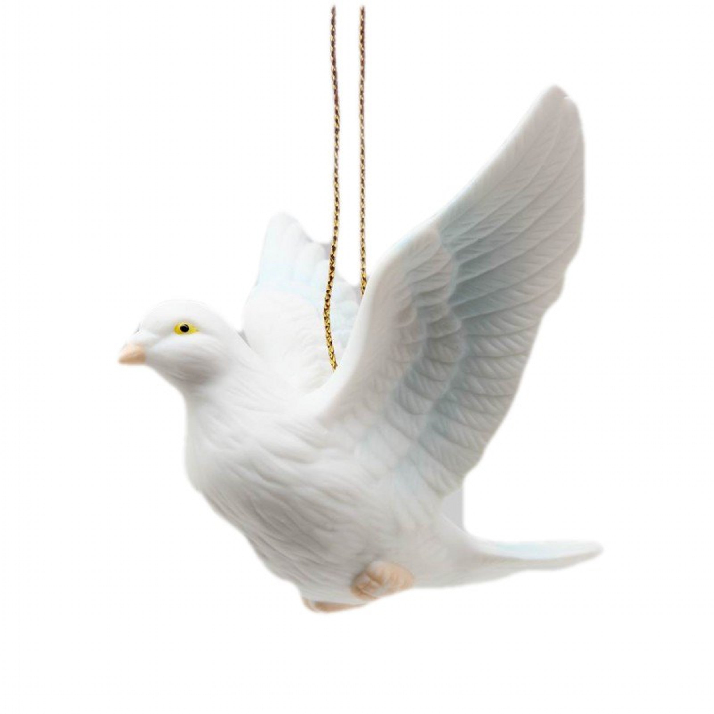 Handcrafted White Peace Dove Ornament 3.5in