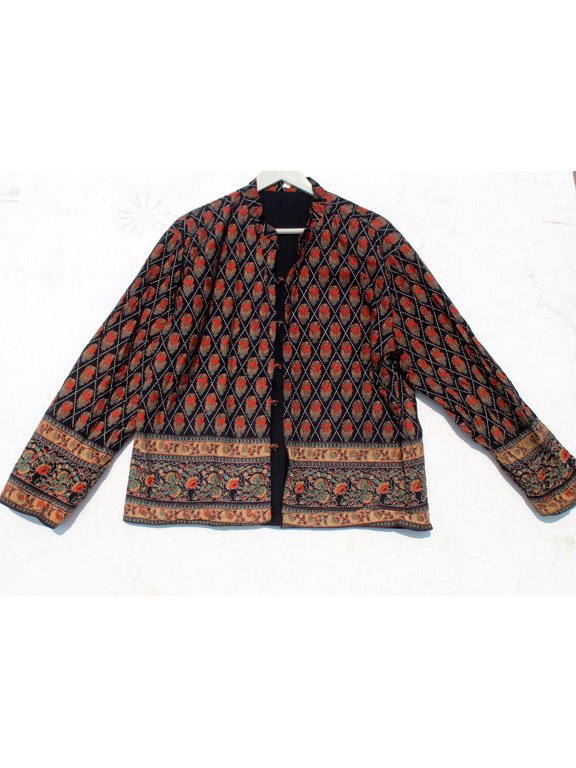 Handcrafted Women's Kantha Cotton Jacket Bohemian Style Vintage Upper Wear Hippie Patchwork Coat For Everyday Wear