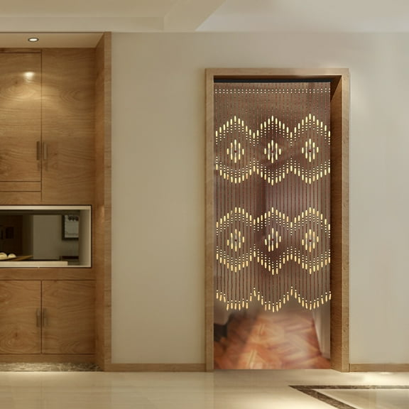 Handcrafted Wooden Bead Curtain  Bamboo & Wood Beaded Door Curtain, Versatile Divider, Chinese Style Dcor  Easy to Store and Install, Ideal for Home or Office