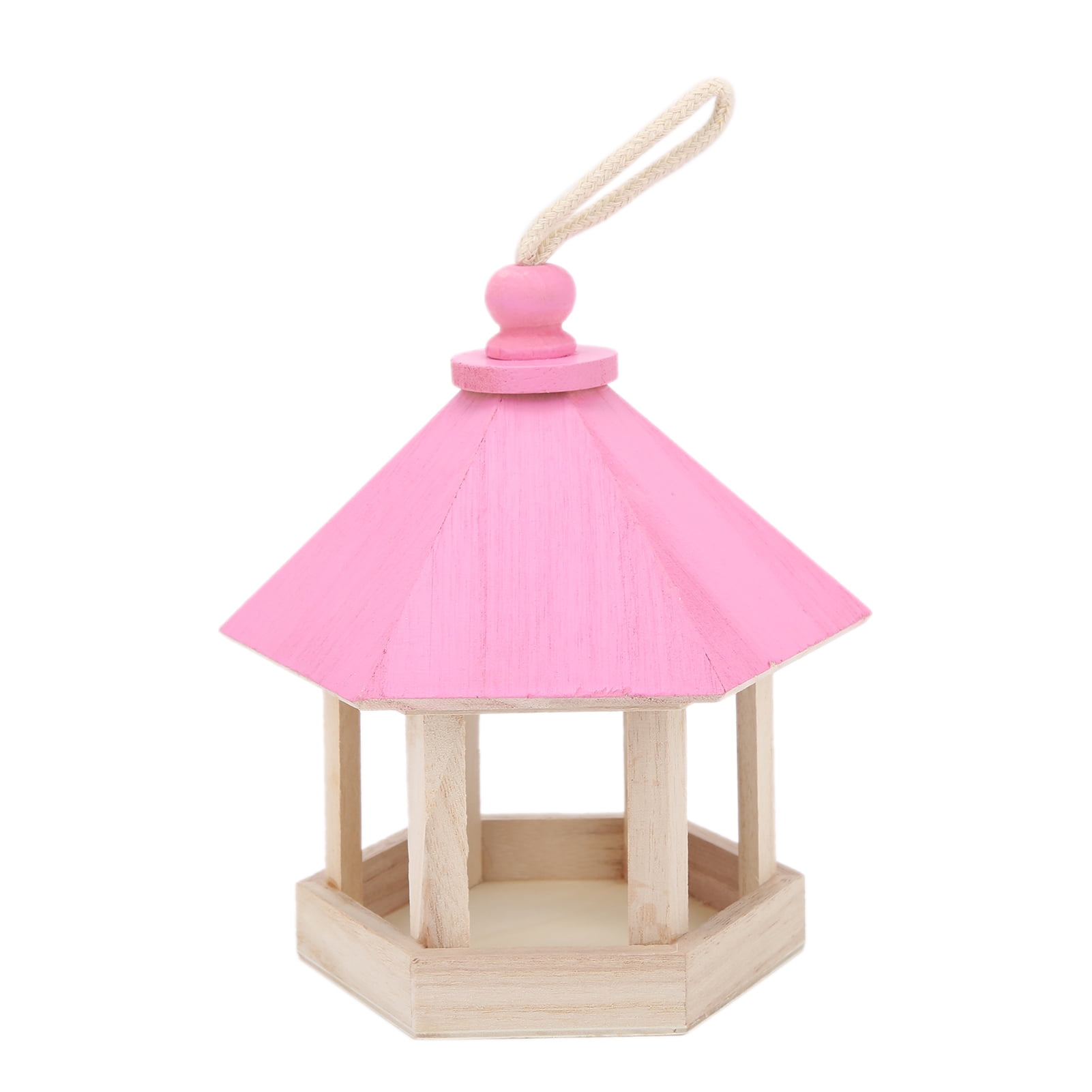 Fresh Look at Handcrafted Wooden Birdhouse With Sloping Roof Protects From Rain Sun