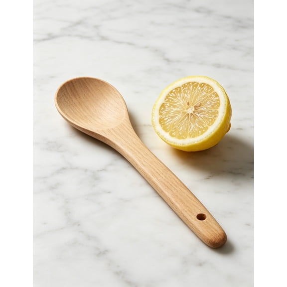 Handcrafted Wooden Cooking Utensils, Solid Satin Finish Maple Wood with .75 Inch Thick Handles, Flat Spoon