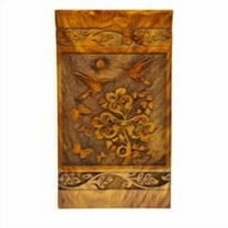 Handcrafted Wooden Cremation Urns: Intricately carved hummingbird and floral design- Artistic Memorials for Ashes I Eternal Love I Size Extra Small