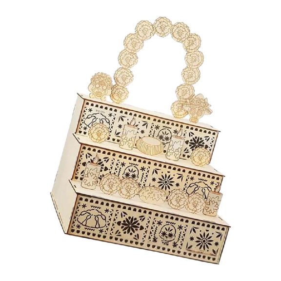 Handcrafted Wooden Day of Dead Shadows Box Memorial Display with Skull & Motifs