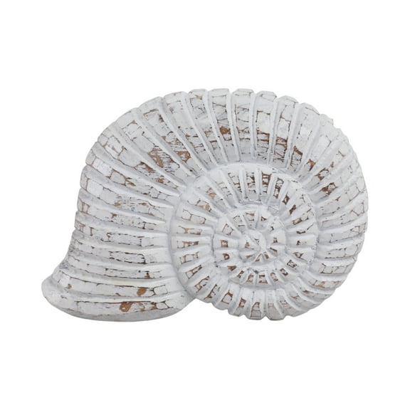 Handcrafted Wooden Nautical Shell Figurine Albasia Wood Decorative Accent with Coastal-Inspired Carved Details Stylish and Versatile Home Decor Statue