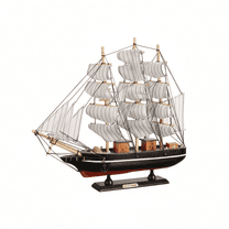 LUMIARTISAN Wooden Sailboat Decor Deluxe Edition Coastal Style - Nautical Model - Black