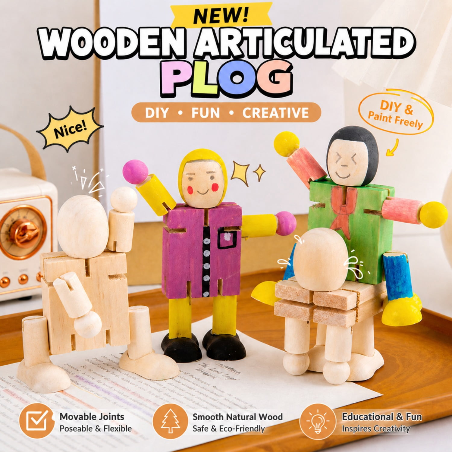 Handcrafted Wooden Sculpture DIY Kit for Adults & Teens, No Electricity Required, Creative Craft Set for Home Decor & Party Decorations