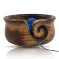 thumbnail image 1 of Handcrafted Wooden Yarn Knitting Crochet Bowl Holder For Skien Yarn Balls Decorative Storage Organizer Crocheting Needlework Knitting Accessories Kit Supplies Sturdy Non Slip Gifts For Mother Her, 1 of 8