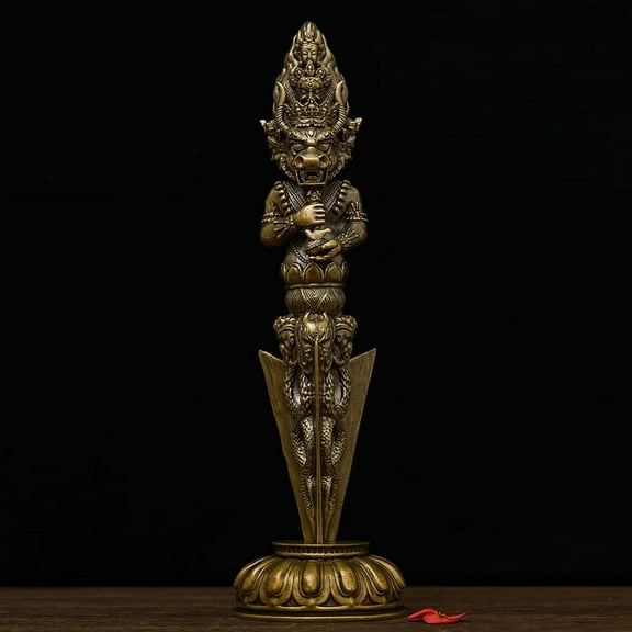 Handcrafted Yamantaka Vajra Statue Vintage Brass 8.66in Power & Protection Unique Gift for Home Altar Decor