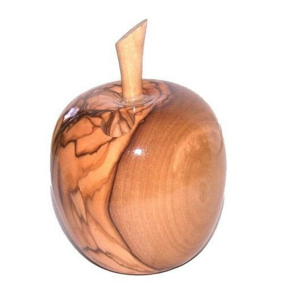 Handcrafted olive wood - Apple shape (3 inches high) - Asfour Outlet Trademark