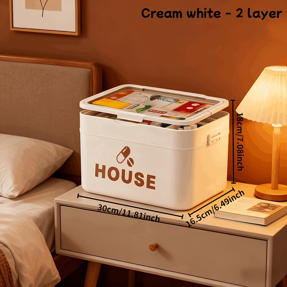 Handcrafted sewing supplies storage box, 2, 3, 5-layer large-capacity multi-layer classification transparent storage box, convenient storage box with carrying handle and lid