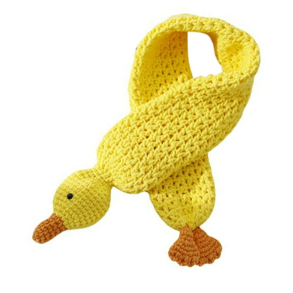 Handcrafts Cartoon Knit Scarf Cute Duck Designs Soft Woolen Scarves Wrap for Kids and Teens Winter Cozy Warm Neck Warmer