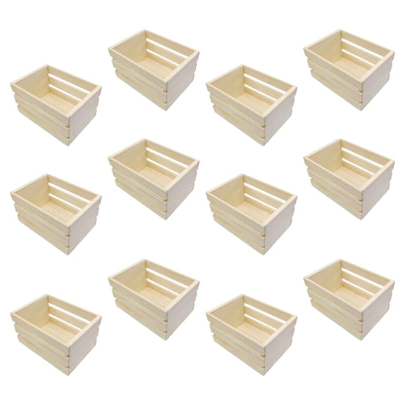 Handcrafts Miniature Wooden Storage Box Crafts Basket Nesting Crate Box For Home Offices Desktop Organization