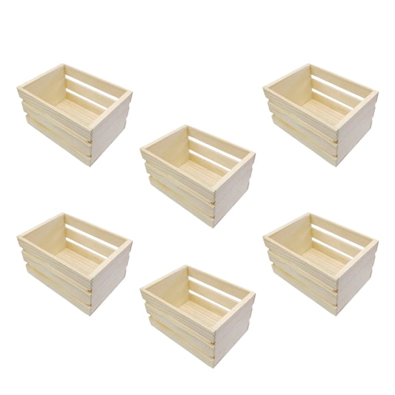 Handcrafts Miniature Wooden Storage Box Crafts Basket Nesting Crate Box For Home Offices Desktop Organization