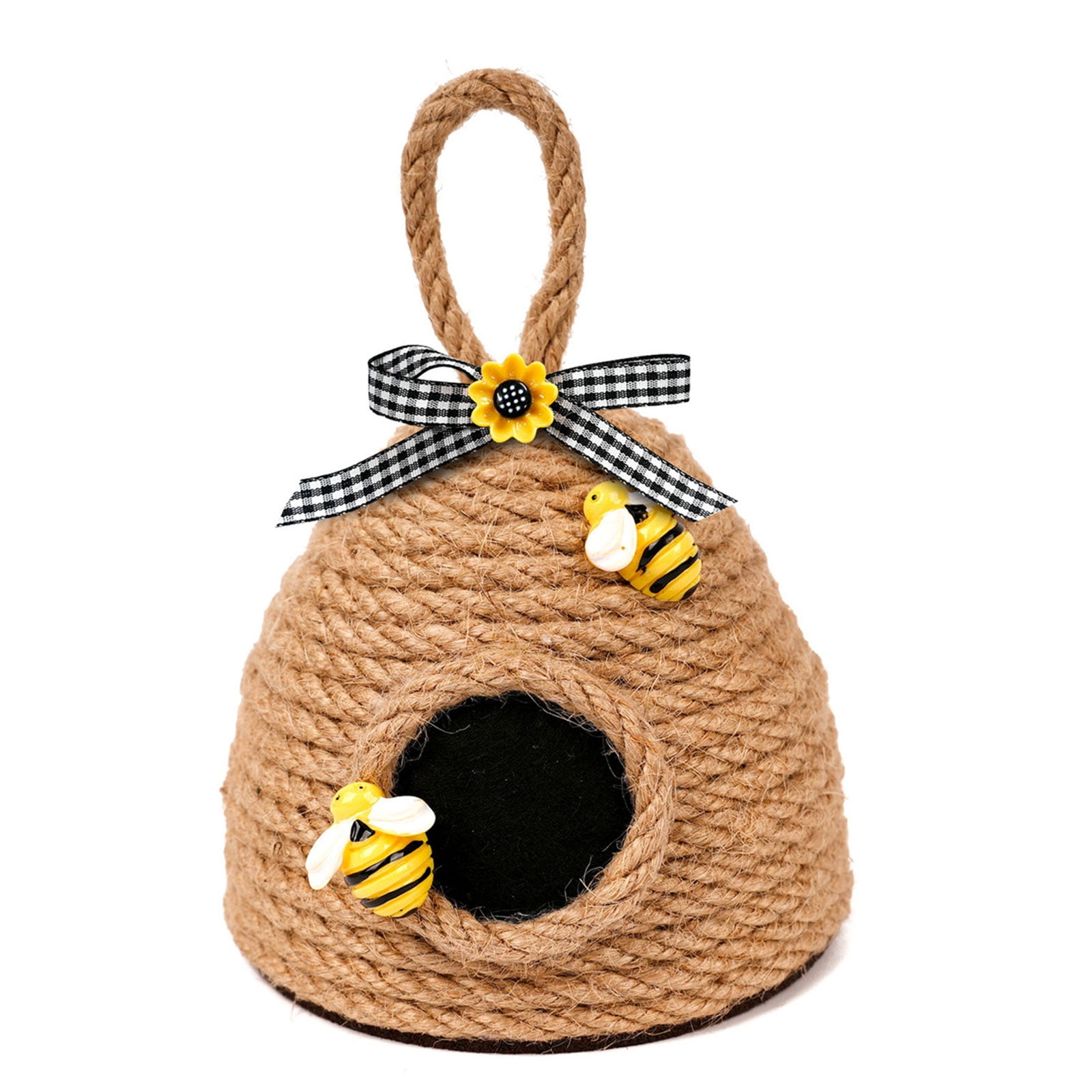 Handcrafts Natural Woven Rope Bees Hives Hanging Ornament Decors with ...