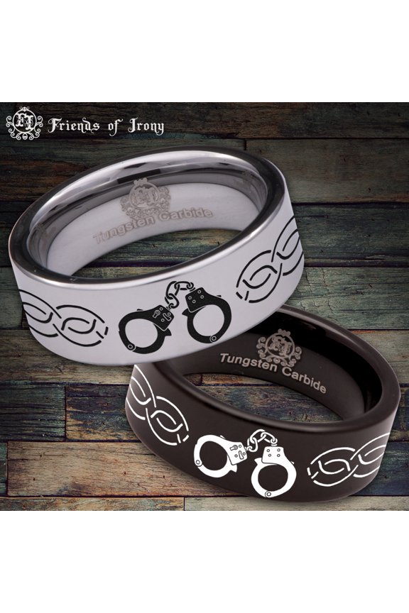 Handcuff Tungsten Carbide Ring