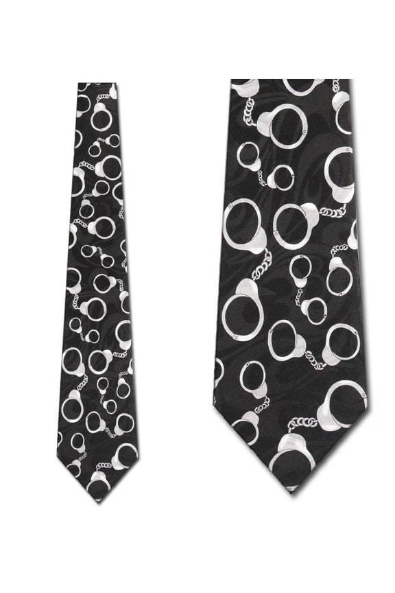 Handcuffs (Black) Necktie Mens Tie
