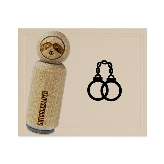 Handcuffs Police Law Enforcement Rubber Stamp for Scrapbooking Crafting Stamping - Mini 1/2 Inch