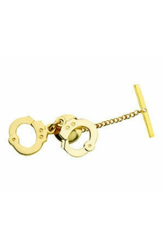 Handcuffs Tie Tac w/Jewelers Clutch, Chain Bar