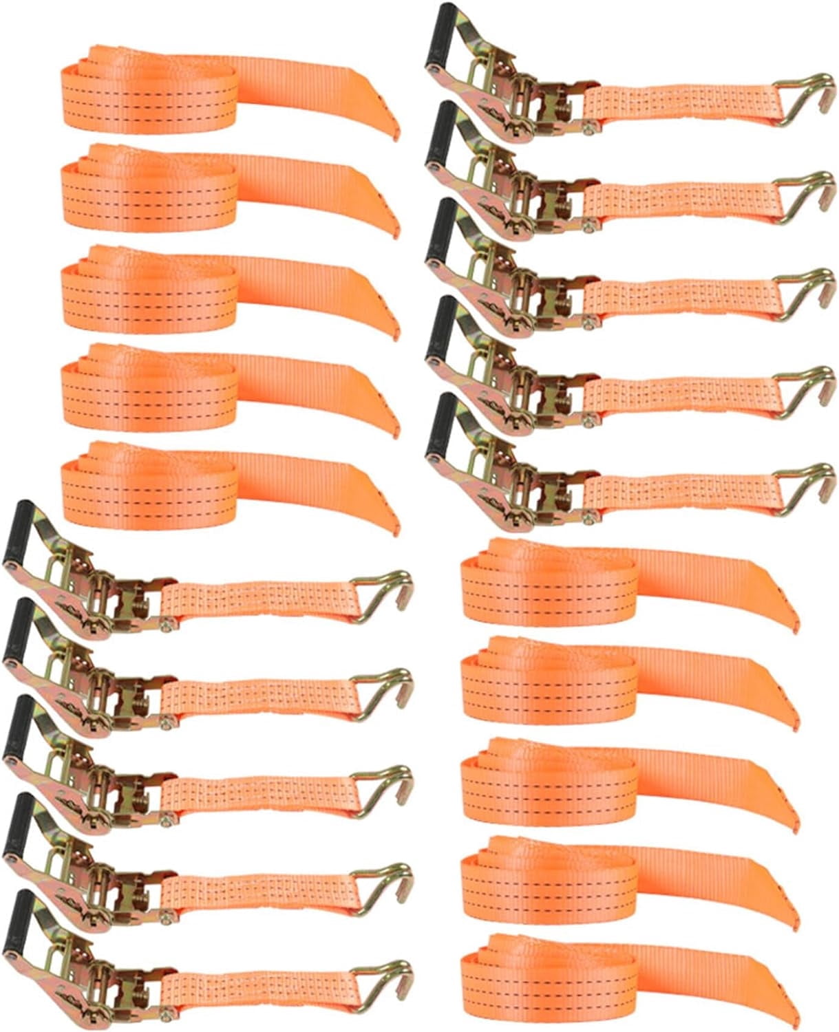 Handdo 10 Pack Ratchet Straps 1.5 Inches x 15 Feet 4000Lbs J Hook Heavy Duty Tie Downs