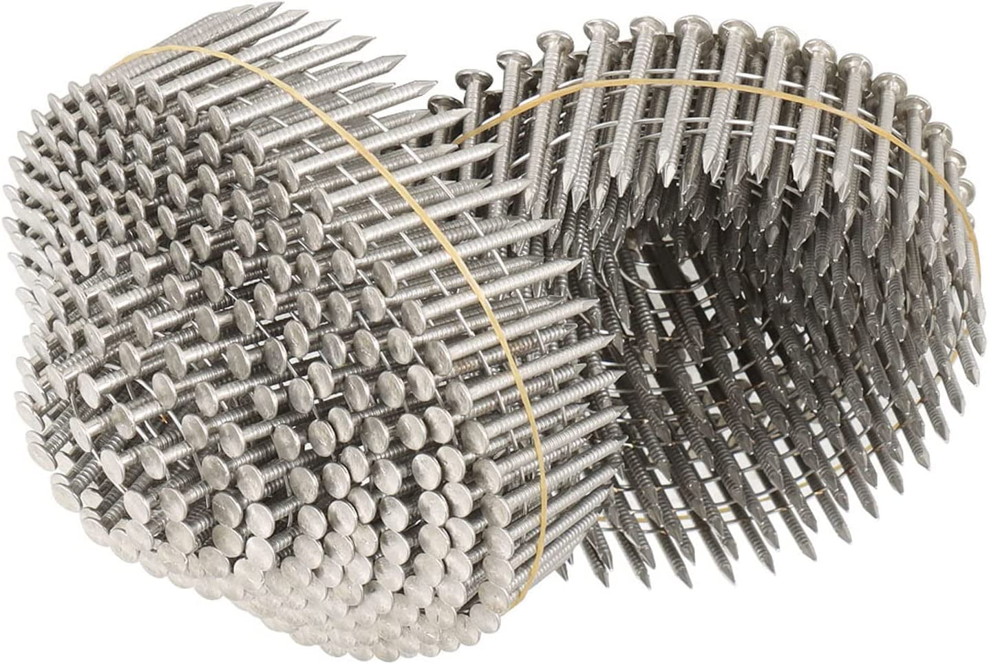 1200-Count Siding Nails – 15-Degree Wire Collated, 1-1/2" X .090", 304 Stainless Steel, Full Round Head – For Board Siding & Fencing
