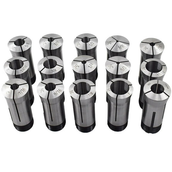 Handdo 15-Pack Precision 5C Square Collet Set 1/8 In-1In Mill Chuck Holder