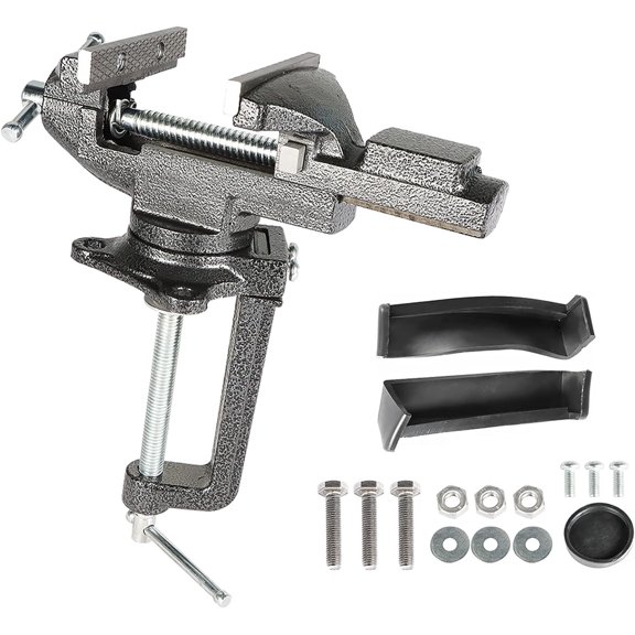 Handdo 3.3 Inch Desktop Vise Universal Rotation 360 ° Vise Multifunctional Jaw Quick Adjustment Suitable for Metal Wood Processing Welding Clamping