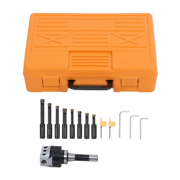Handdo 3 Inch R8 Boring Head and 3/4 Shank Boring Bar 8Pcs Set 0.001" Micrometer Adjustment