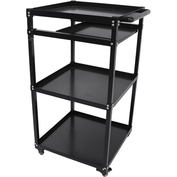 Handdo 3-Shelf Mobile Workstation Cart 222242 Inch Mobile Presentation Cart Projection Cart, 3 Shelf Metal Utility Cart Fit for Homes, Supermarkets, Factories, etc