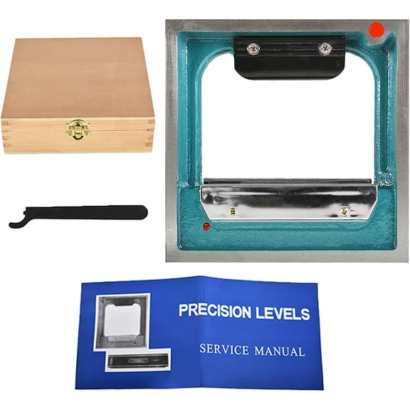 Handdo 6 x 6 x 1-1/2Inch Precision Machinist Frame Spirit Level 303-950, Accuracy 0.0002 Inch with Wooden Box
