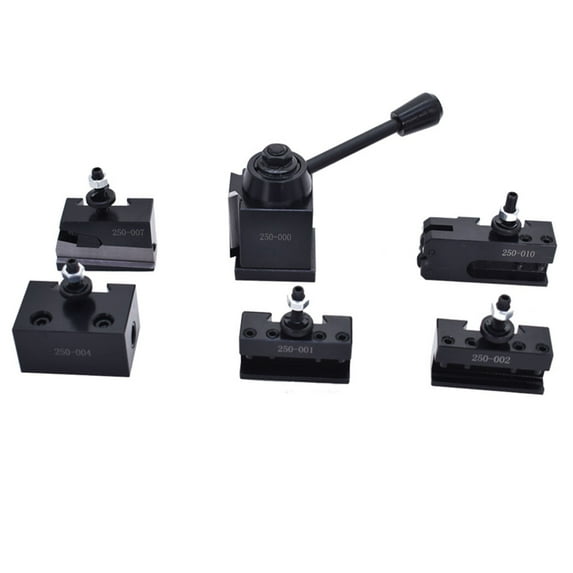 Handdo 6Pcs OXA 250-000 Wedge Type Quick Change Tool Post Set 6-9 Inch Lathe Swing