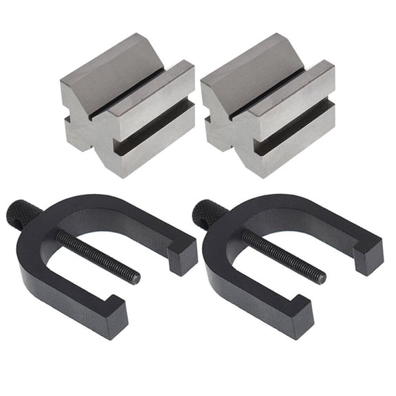 Handdo 90 Degree Angle V-Block and Clamp Set Hardened Steel 1-5/8" x 1-1/4" x 1-1/4"