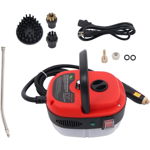 Handdo Red Small Portable High Temperature and High Pressure Steam Cleaner 2500W 1000ml 110V for Clean the Wall Stove and Smoke Black Dirt