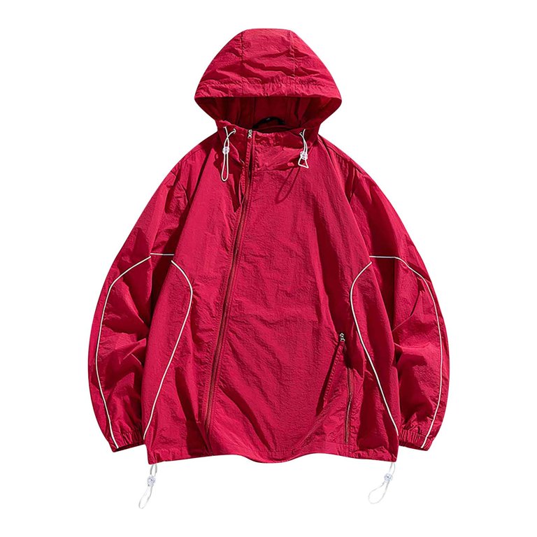 Handdom Oversized Zip Up Hoodie for Women Summer Unisex 