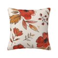Handdrawn Red Floral with Pillow cover decoration pillowcase standard