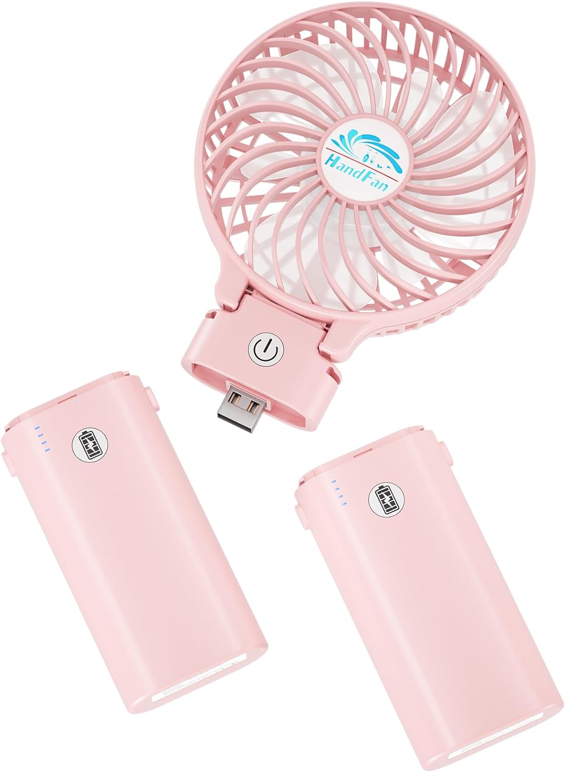 Handfan 10400Mah Portable Handheld Fan, Battery Powered Rechargeable Fan, Foldable Mini Personal Fan For Travel, Outdoor, Indoor (Transparent Blades)