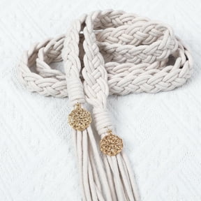Handfasting Cord for Wedding Braided, Ivory White, Simple | Hand Fasting Ceremony Rope with Gold Celtic Clasp, Rustic Cotton for Catholic Lasso Tradition, Unity Ritual Tying Supply