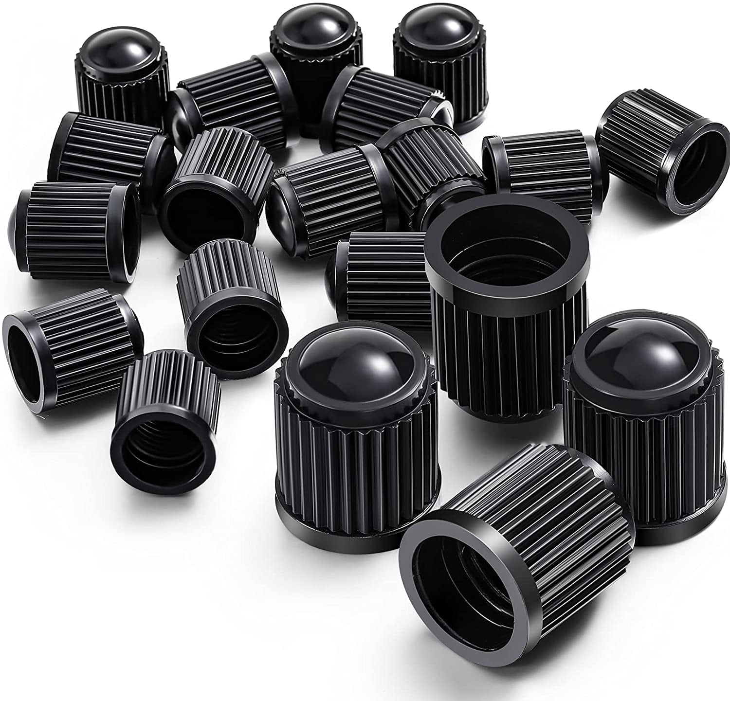 Car Tire Caps, 12PCS Valve Stem Caps-Black, Universal Tire Valve