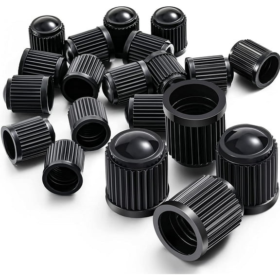 Handfly 50Pc Tire Valve Caps, Black Plastic Valve Stem Caps