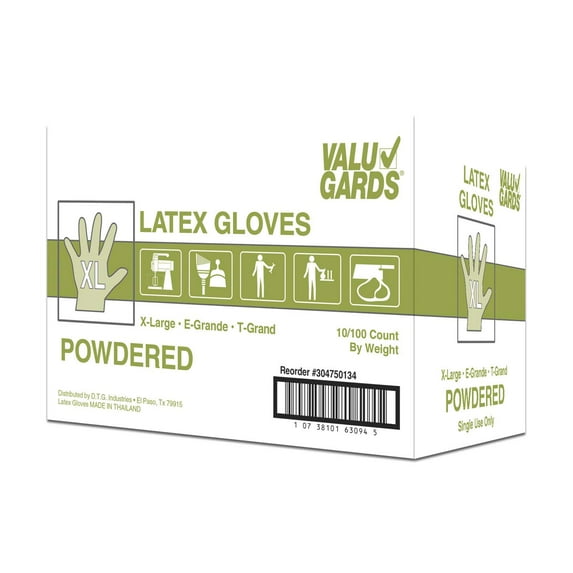 Handgards Eclipse Value Extra Large Latex Glove - 100 per pack - 10 packs per case.